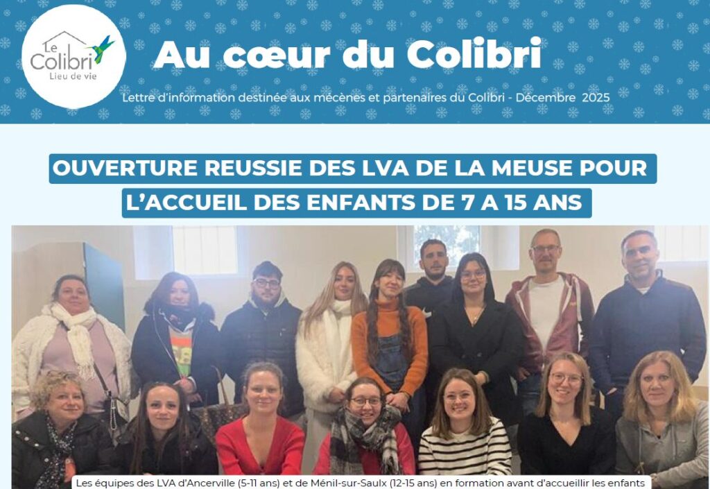 newsletter decembre 2025 Le Colibri